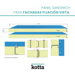 Panel Sandwich para Fachadas Fijación Vista